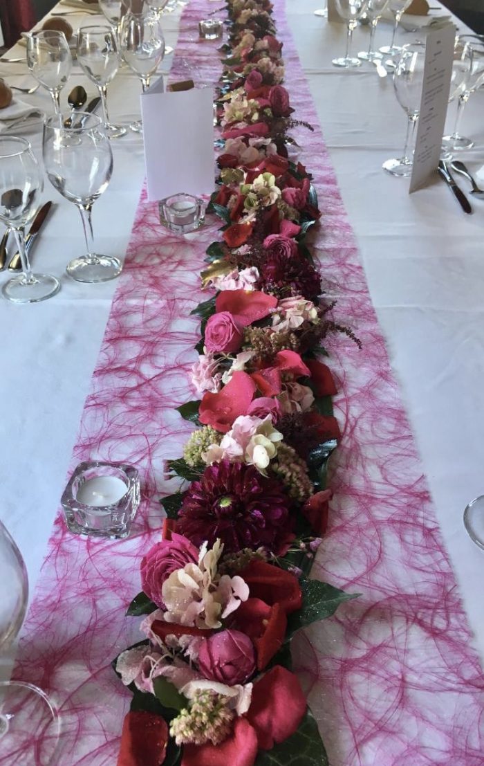 chemin de table mariage fleuriste Saint Cloud le Chapelin Fretz
