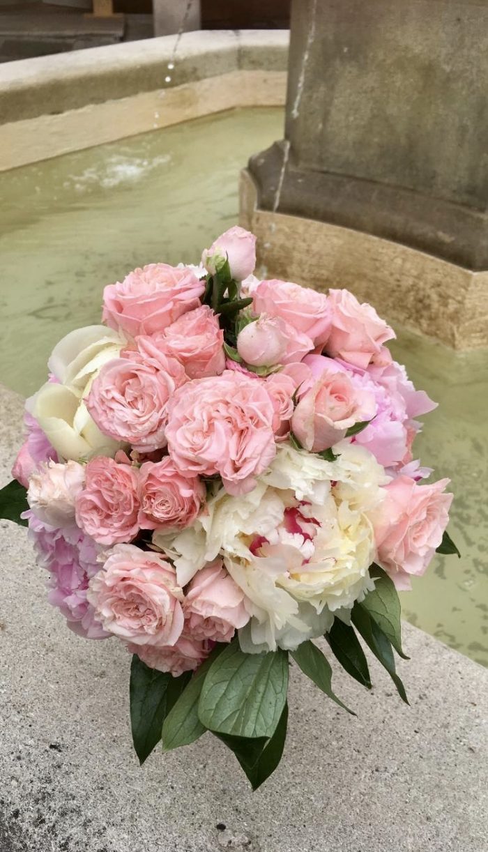 bouquet rose mariage fleuriste Saint Cloud le Chapelin Fretz